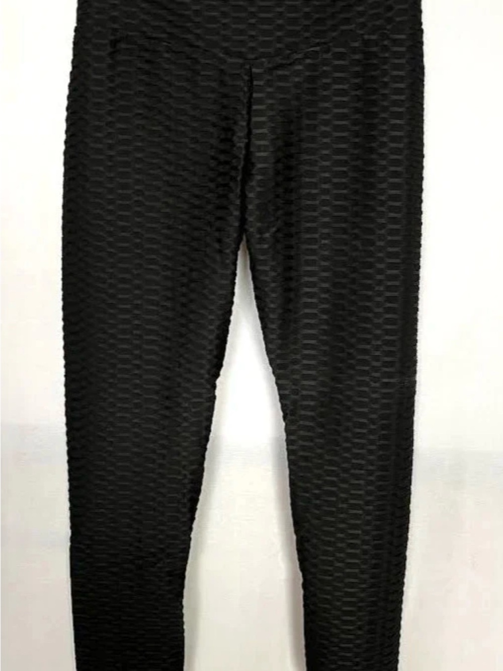 Women’s Textured Black High-Waist Leggings